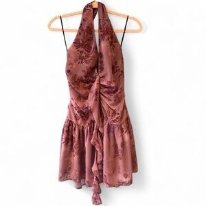 NBD Backless Floral Dress in Mauve